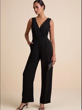 LULUS Kiska Black Lace Wide-Leg Jumpsuit Black XS